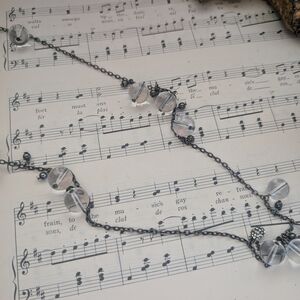 J Crew Silvertone and Clear Beaded Necklace